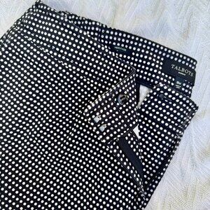 Talbots Heritage Fit Polka Dot Pant 18W Cotton Stretch Adjustable Waist
